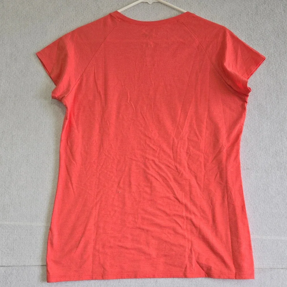The North Face Womens Slim Fit T-Shirt Coral Heather Logo Graphic Tee Large L/G - Picture 6 of 7